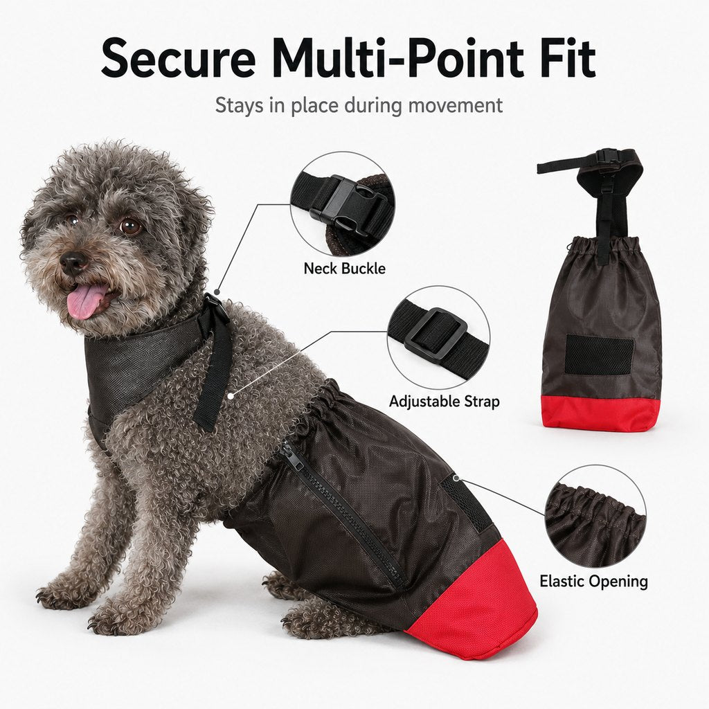 Malloren Dog Mobility Drag Bag for Indoor Scooting - Hind Leg Protection for Senior & Disabled Dogs