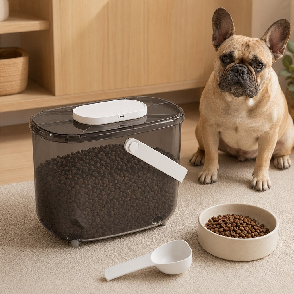 Malloren 10L Automatic Vacuum Pet Food Storage Container for Pantry & Feeding Stations - Helps Reduce Air Exposure Between Meals
