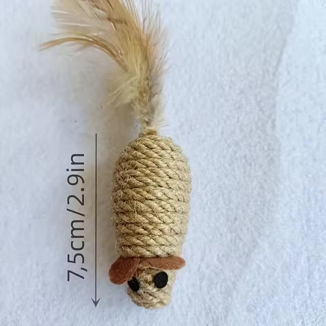 12pcs Sisal Mouse Cat Toys