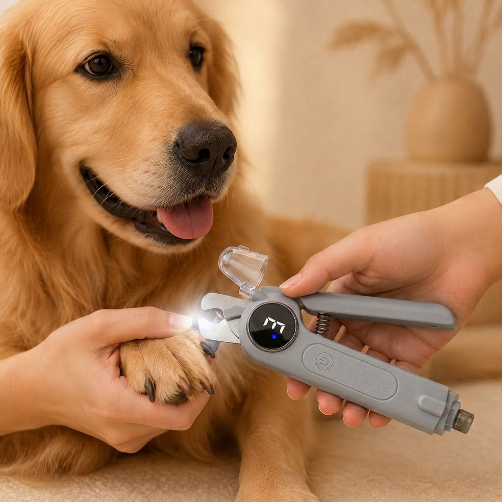 Malloren 2-in-1 Pet Electric Nail Clipper & Grinder with LED Light