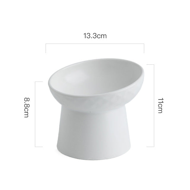 Ceramic Pet Food or Water Bowl with Stand - Elevated Pet Feeding Bowl