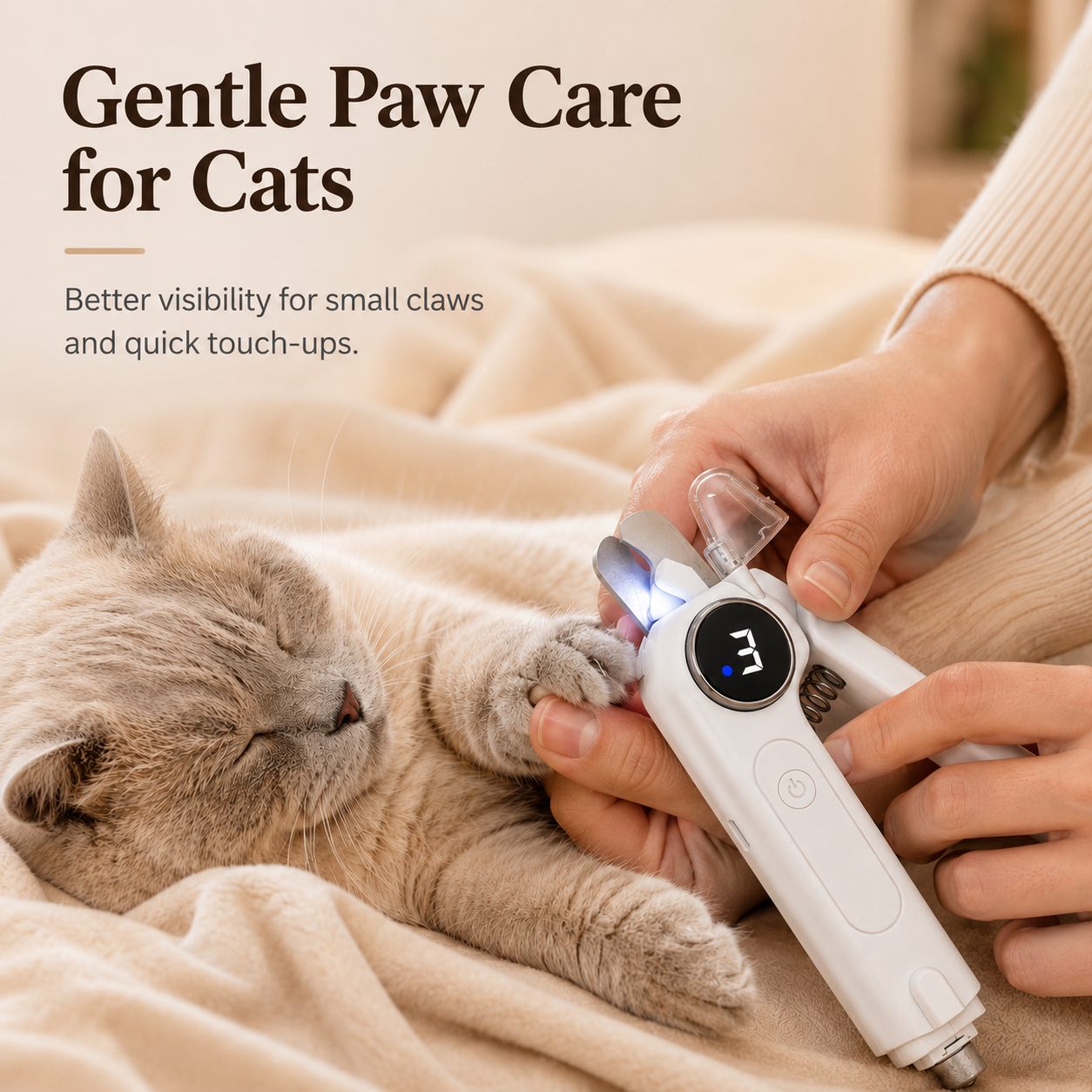 Malloren 2-in-1 Pet Electric Nail Clipper & Grinder with LED Light