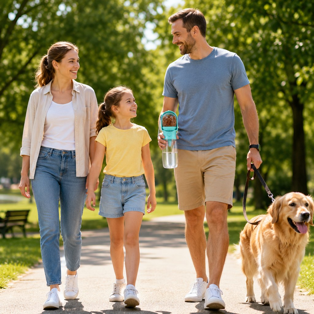 Malloren Portable 2-in-1 Pet Water & Food Bottle – Keep Dogs Hydrated & Fed on Walks, Hiking, or Travel