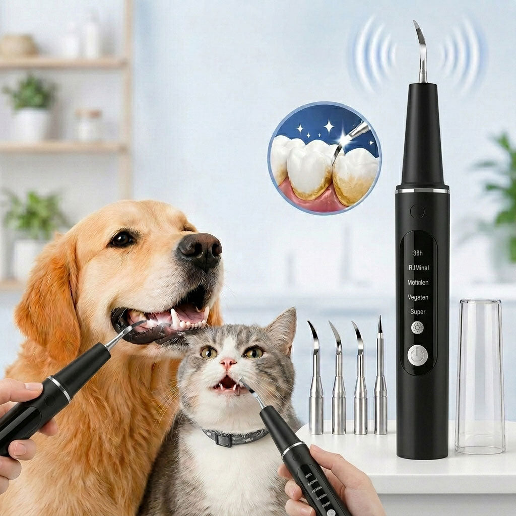 Malloren Ultrasonic Pet Dental Cleaner for Dogs & Cats – At-Home Tartar Care for Fresher Breath Between Vet Visits