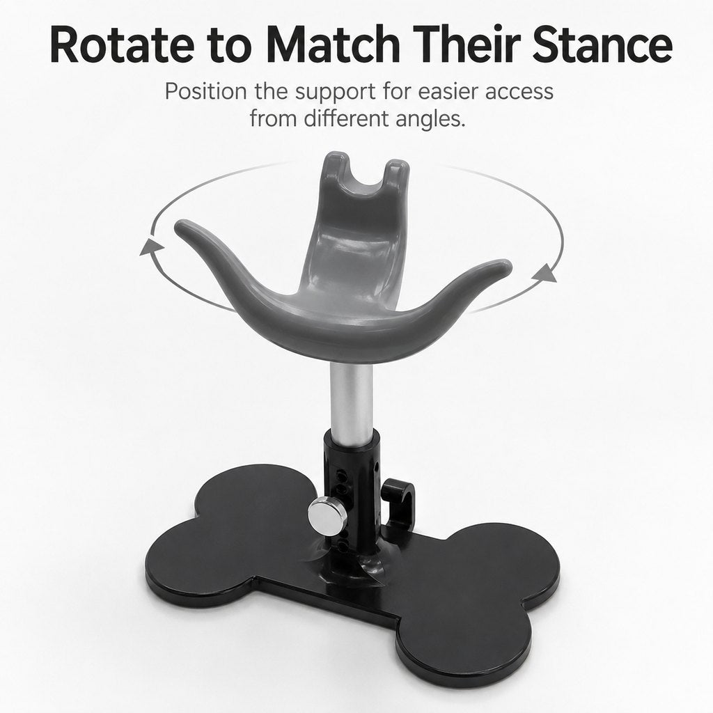 Malloren Adjustable Dog Grooming Support Stand for Small Dogs – Helps Reduce Sitting During Trimming, Brushing & Drying