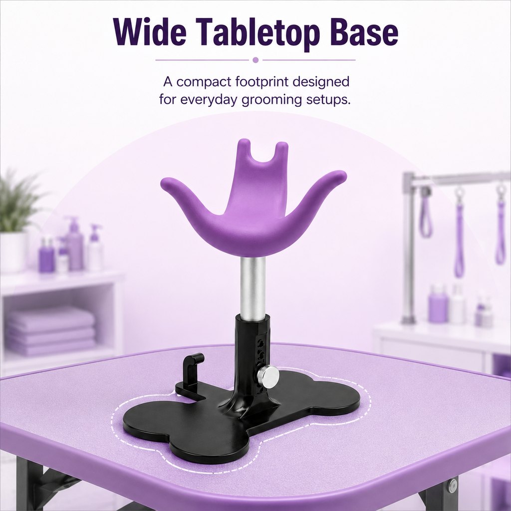 Malloren Adjustable Dog Grooming Support Stand for Small Dogs – Helps Reduce Sitting During Trimming, Brushing & Drying