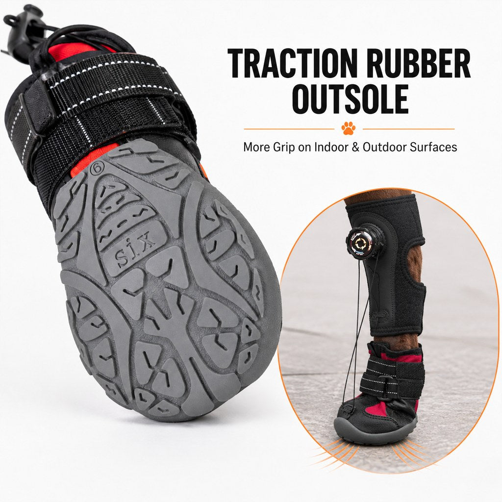 Malloren Adjustable Tension-Dial Dog Paw-Lift Support Boots – For Indoor Floors & Outdoor Walks, Paw Dragging & Scuffing Support