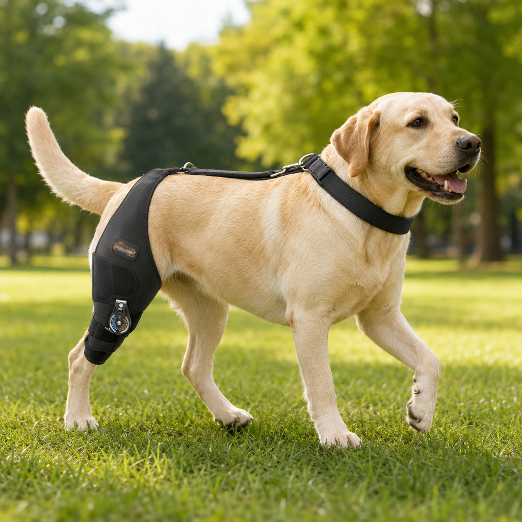 Malloren Adjustable Hinged Dog Knee Brace for Daily Walks - Rear Leg Support for Unsteady Steps