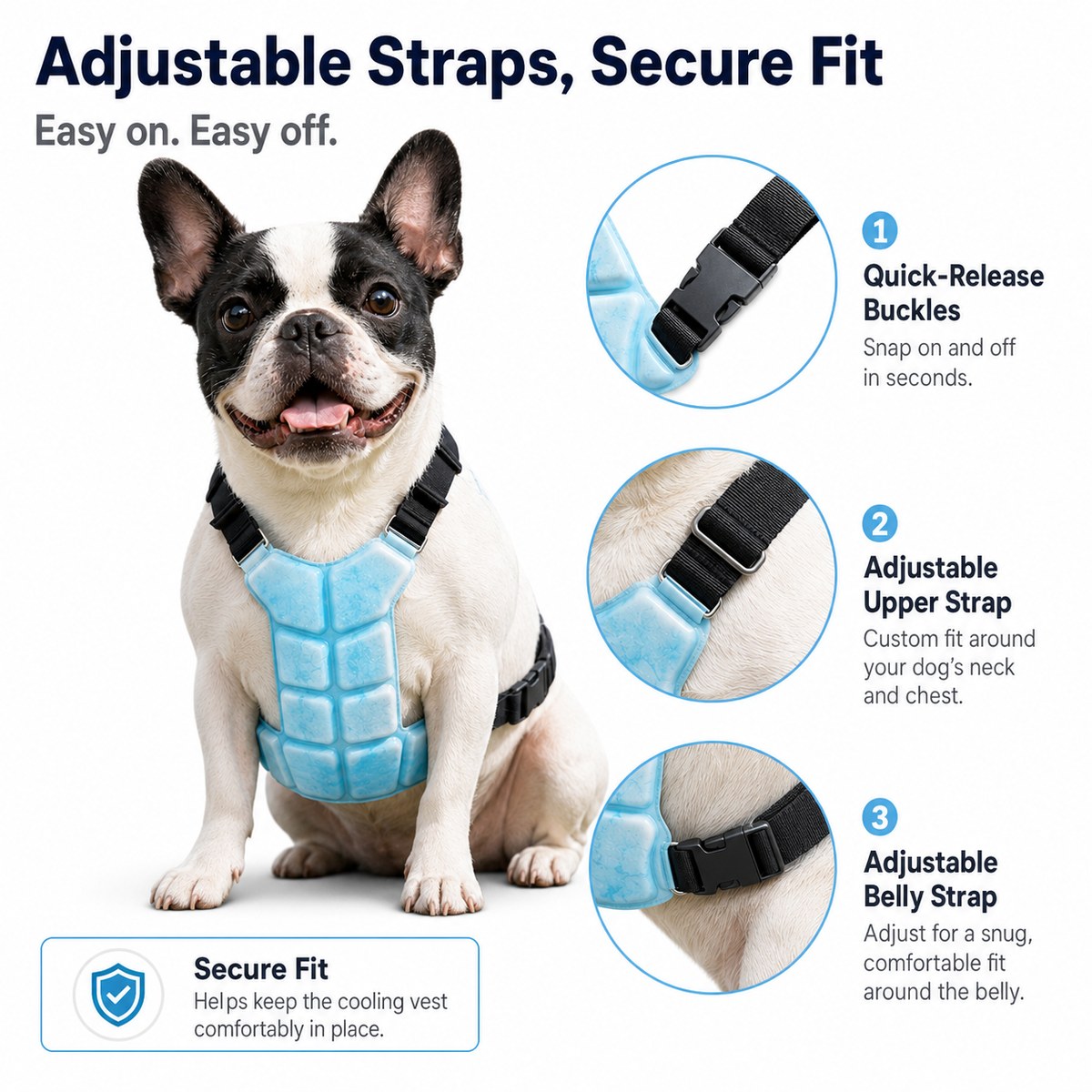 Malloren Reusable PCM Pet Cooling Vest for Summer Walks & Outdoor Play - No Electricity Cooling Harness for Dogs & Cats