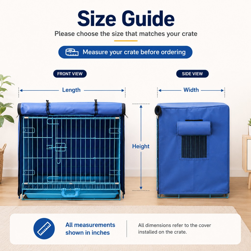 Malloren All-Weather Dog Crate Cover for Home, Patio & Camping - Privacy, Wind & Light Rain Protection