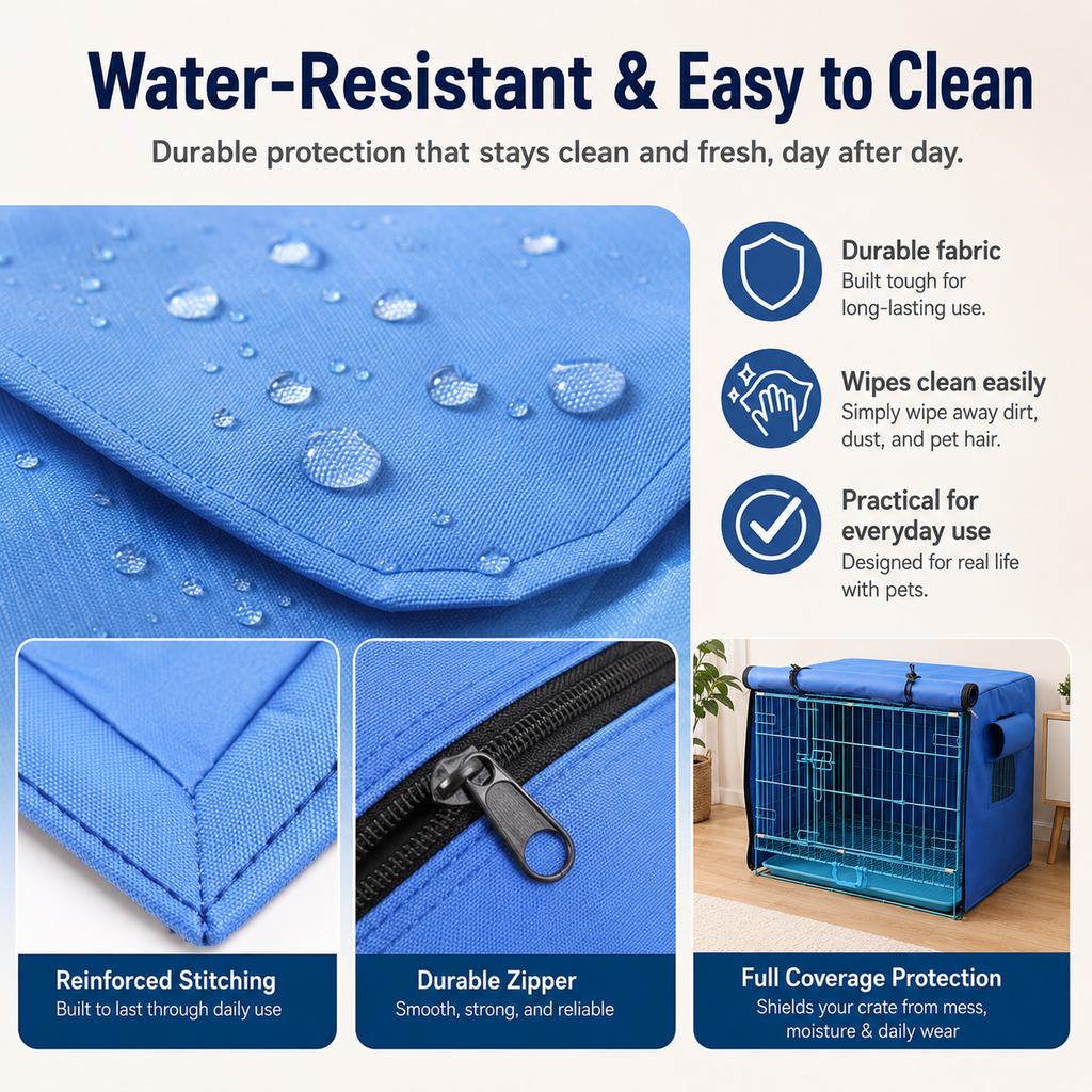 Malloren All-Weather Dog Crate Cover for Home, Patio & Camping - Privacy, Wind & Light Rain Protection