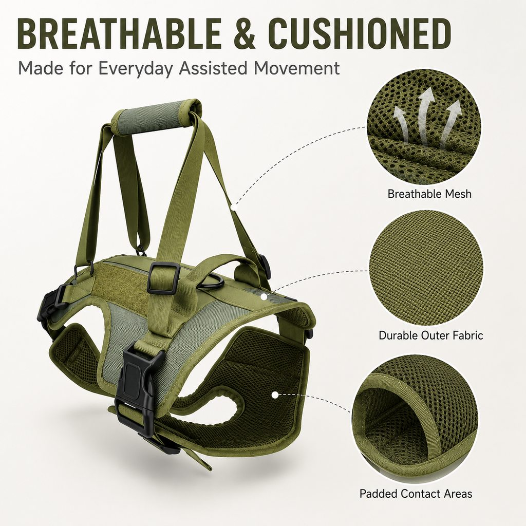 Malloren Full-Body Dog Lift Support Harness for Stairs, Cars & Limited Mobility