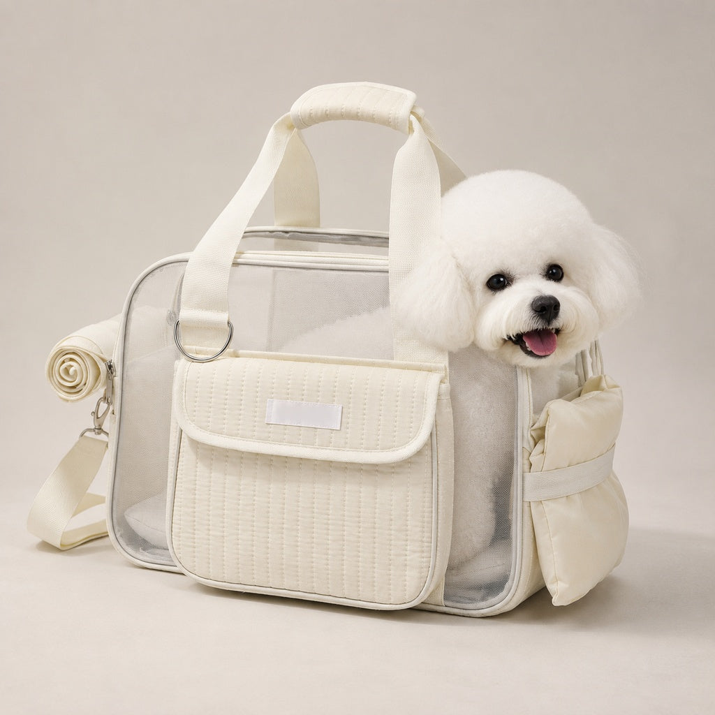 Malloren Breathable Mesh Pet Carrier Tote for Cats & Small Dogs - Comfortable Travel Bag for Cafes, Vet Visits & Daily Outings