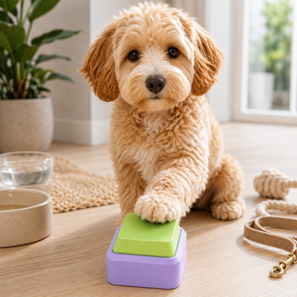 Malloren PawTalk Recordable Pet Communication Button for Dogs & Cats - Voice Training Toy for Food, Water, Walks & Play