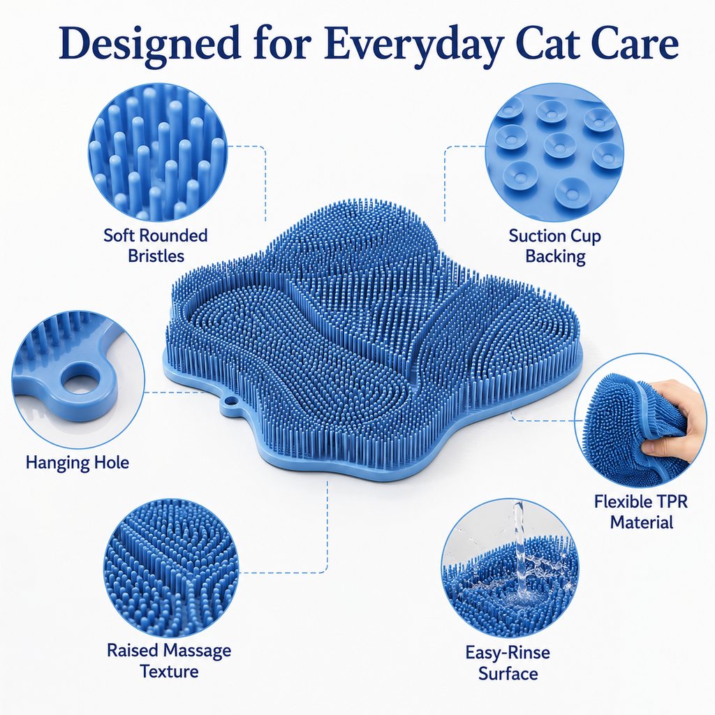 Malloren Soft TPR Cat Scratch & Massage Mat for Indoor Cats – Sofa-Saving Pad for Scratching, Stretching & Rubbing