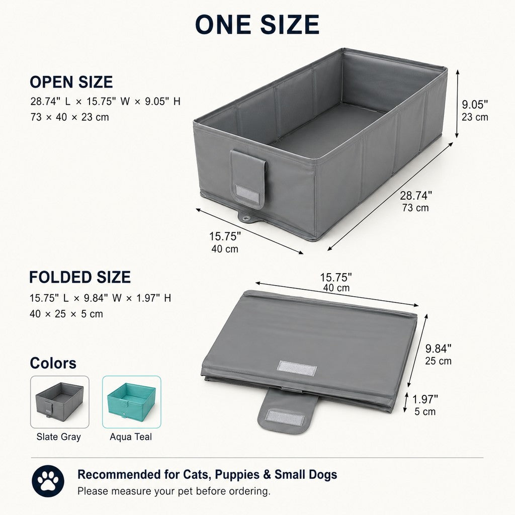 Malloren Collapsible Pet Bathtub with Drain Plug for Cats & Small Dogs - Easy At-Home Baths, Folds Flat for Storage