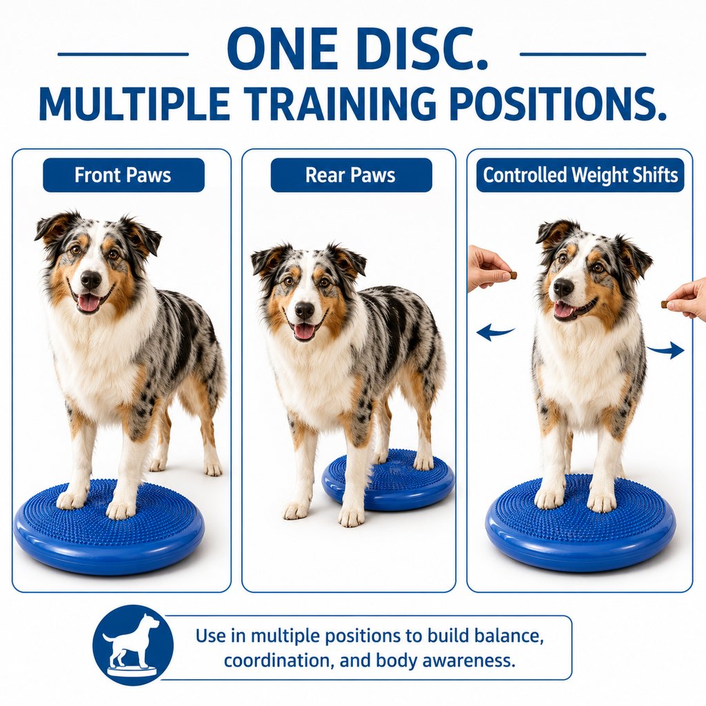 Malloren Inflatable Dog Balance Disc with Pump - At-Home Balance & Coordination Training for Dogs with Limited Exercise Space