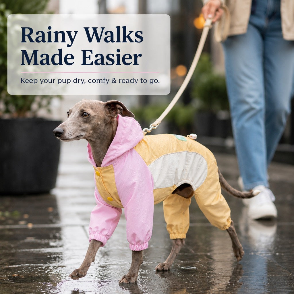 Malloren Waterproof Dog Rain Suit for Rainy Walks - Full-Body Mud & Splash Protection