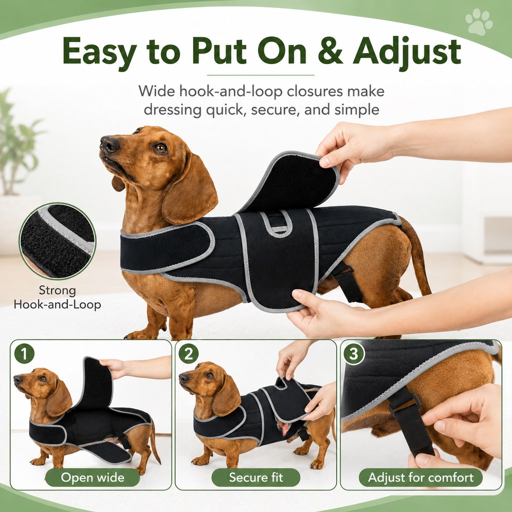Malloren Dog Back Support Vest for Daily Walks & Home Recovery - Adjustable Support for Long-Backed and Senior Dogs