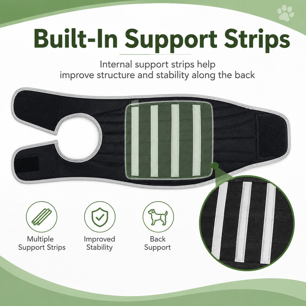 Malloren Dog Back Support Vest for Daily Walks & Home Recovery - Adjustable Support for Long-Backed and Senior Dogs