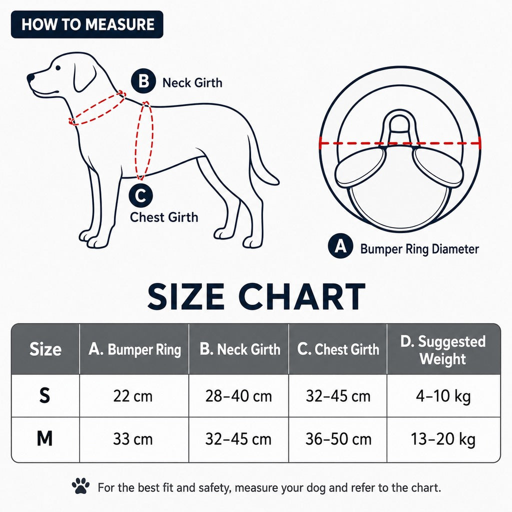 Malloren Adjustable Dog Bumper Ring Harness for Safer Home Walking - Helps Blind & Senior Dogs Avoid Wall & Furniture Bumps