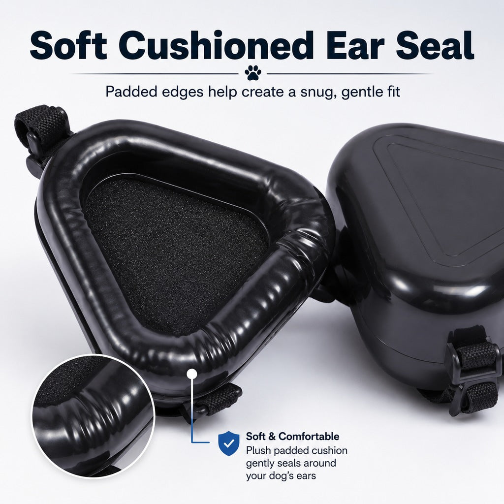 Malloren Dog Noise Reduction Ear Muffs for Fireworks, Thunderstorms & Travel - Adjustable Hearing Protection for Noise-Sensitive Dogs