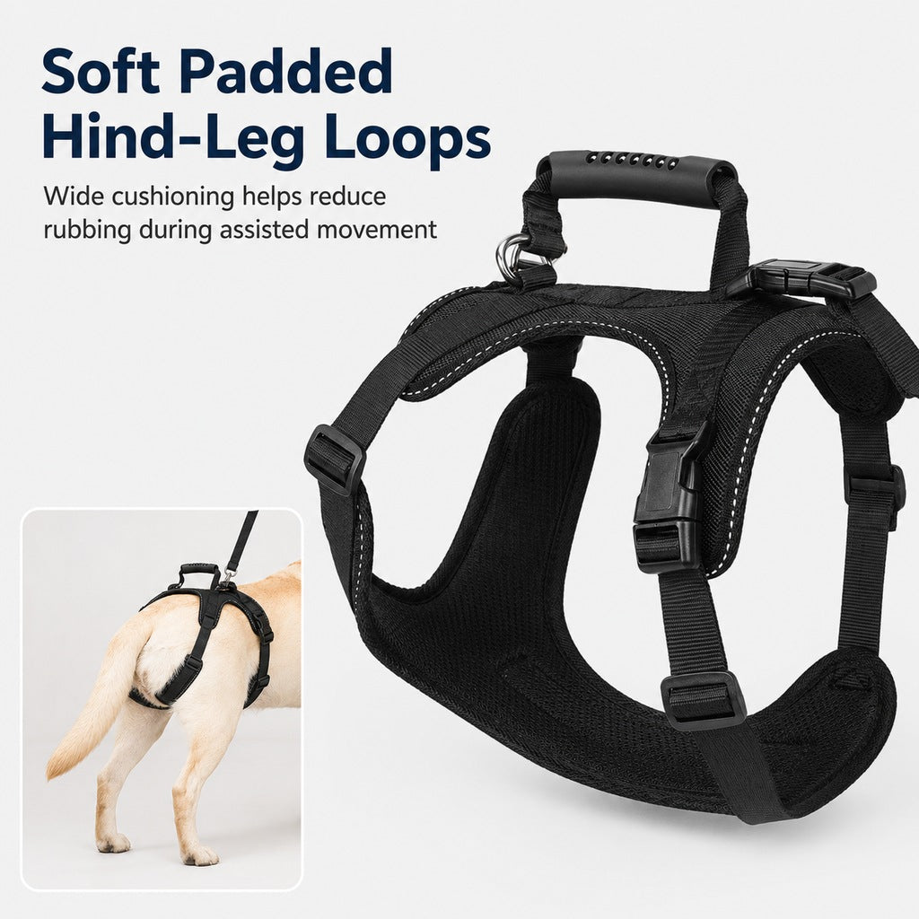 Malloren Full-Body Dog Lift Harness for Large Dogs - Front & Rear Mobility Support for Stairs, Car Ramps and Weak Hind Legs