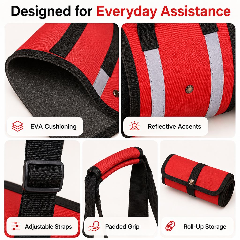 Malloren Reflective Dog Lift Support Sling - Belly Assist for Dogs with Limited Mobility on Stairs, Walks & Car Entry