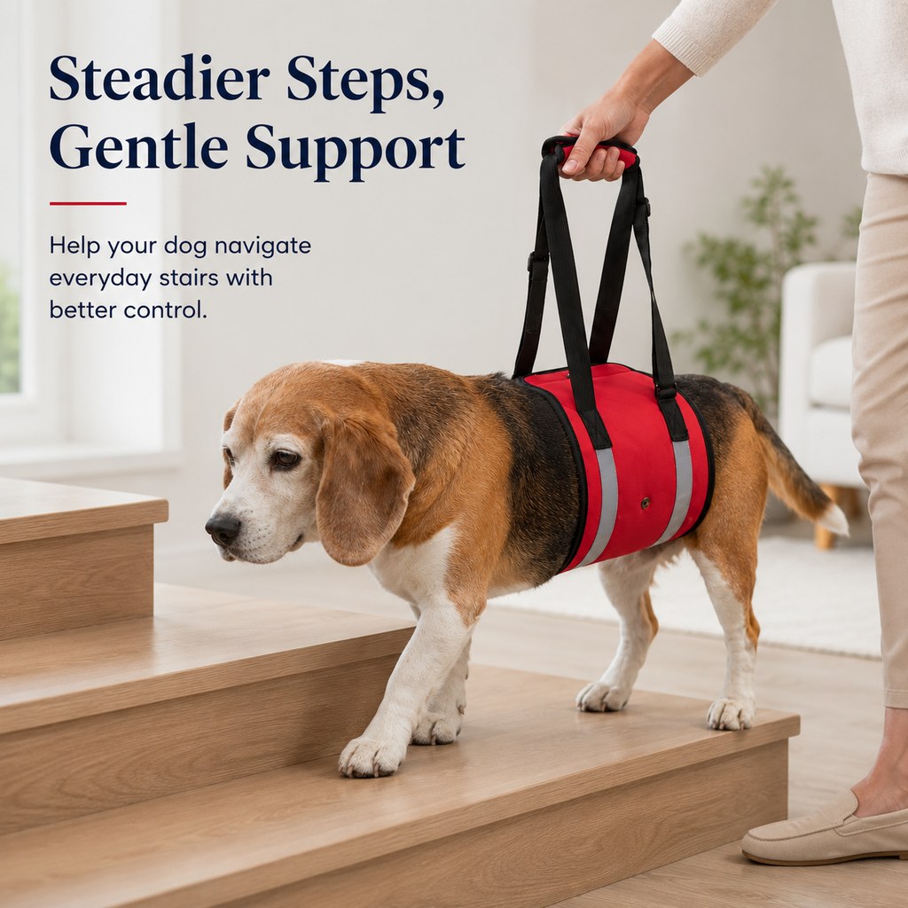 Malloren Reflective Dog Lift Support Sling - Belly Assist for Dogs with Limited Mobility on Stairs, Walks & Car Entry