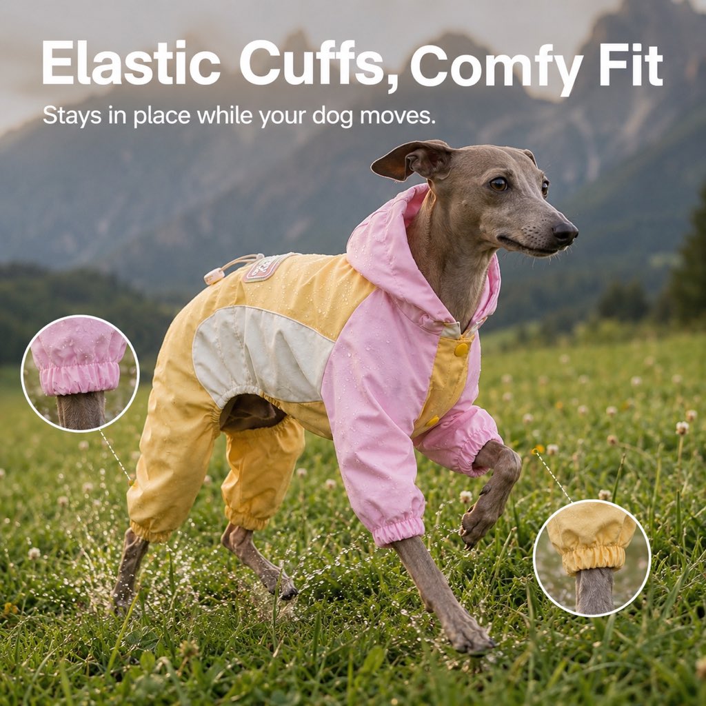 Malloren Waterproof Dog Rain Suit for Rainy Walks - Full-Body Mud & Splash Protection