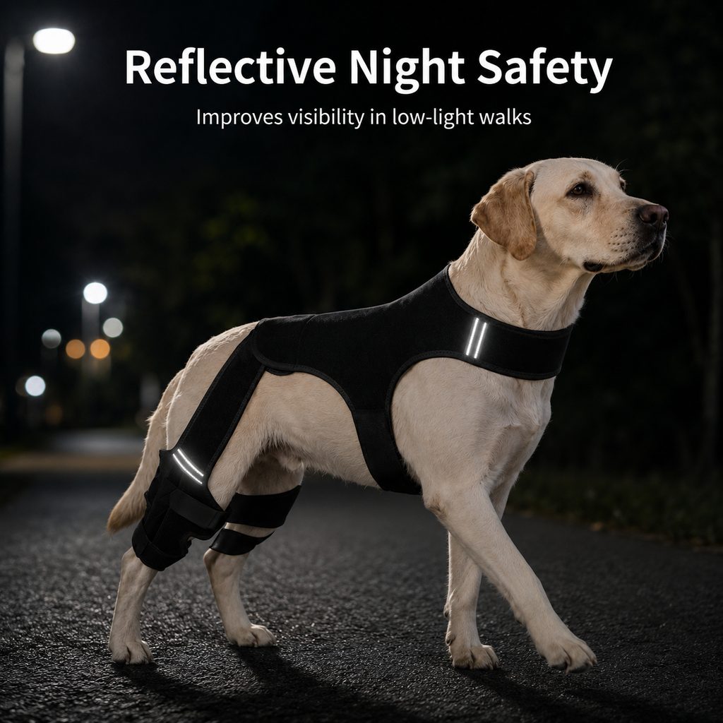 Malloren RearGuard Dog Rear Leg Support Brace - Anti-Slip Hind Leg Stability Wrap for Senior Dogs, Hardwood Floors & Recovery Walks