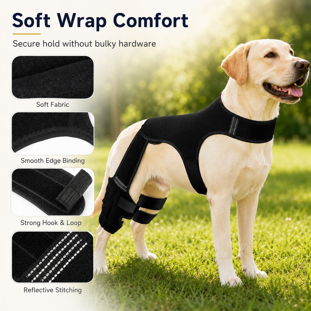 Malloren RearGuard Dog Rear Leg Support Brace - Anti-Slip Hind Leg Stability Wrap for Senior Dogs, Hardwood Floors & Recovery Walks