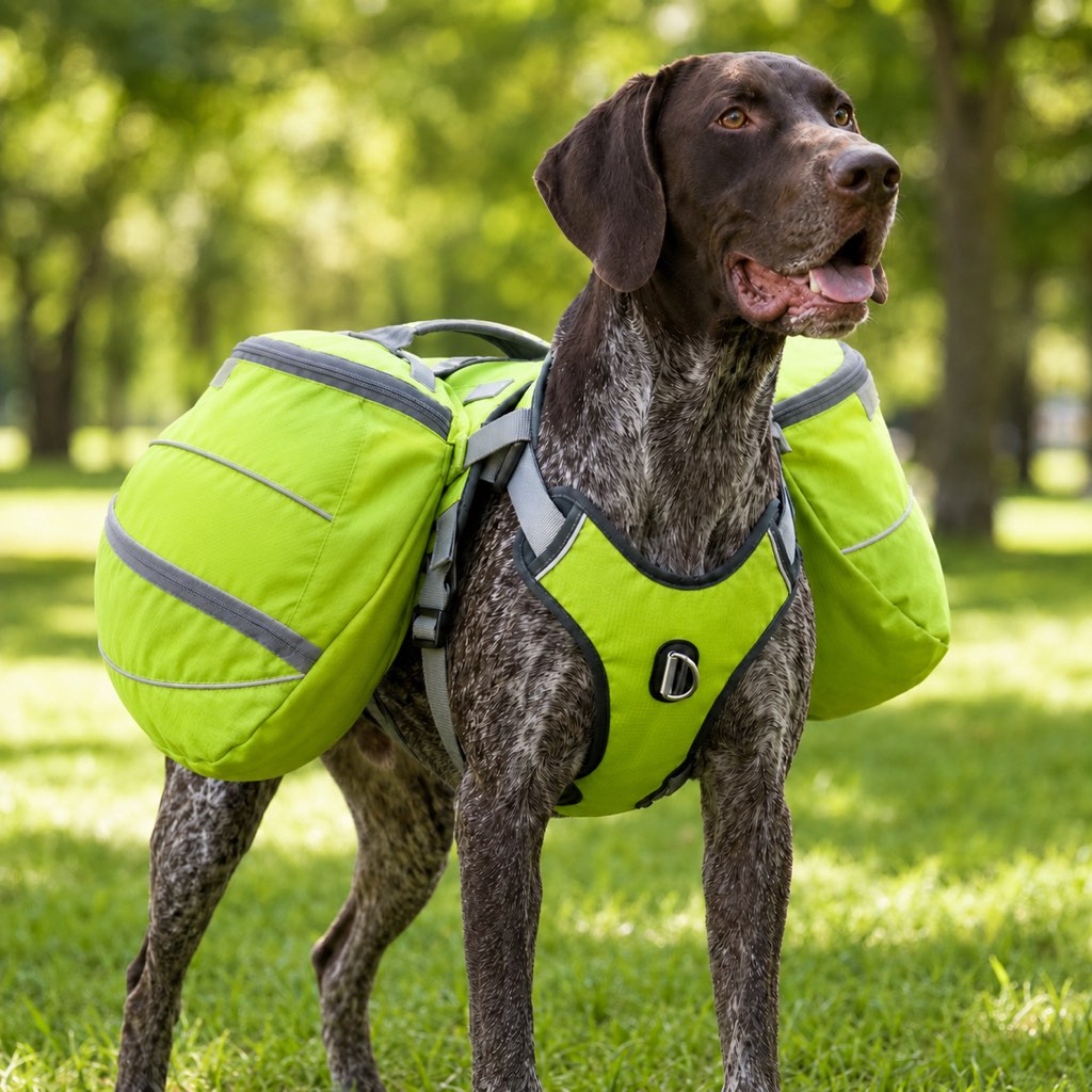 Malloren Dog Saddlebag Backpack Harness for Hiking & Camping - Hands-Free Storage for Water, Treats & Trail Essentials