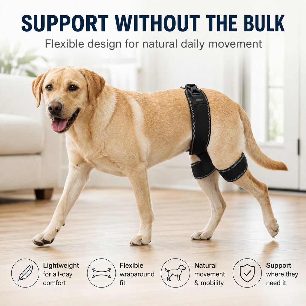 Malloren Dog Hip & Rear Leg Support Brace – Adjustable Dual Hind-Leg Stability Wrap for Senior Dogs, Hardwood Floors & Daily Walks