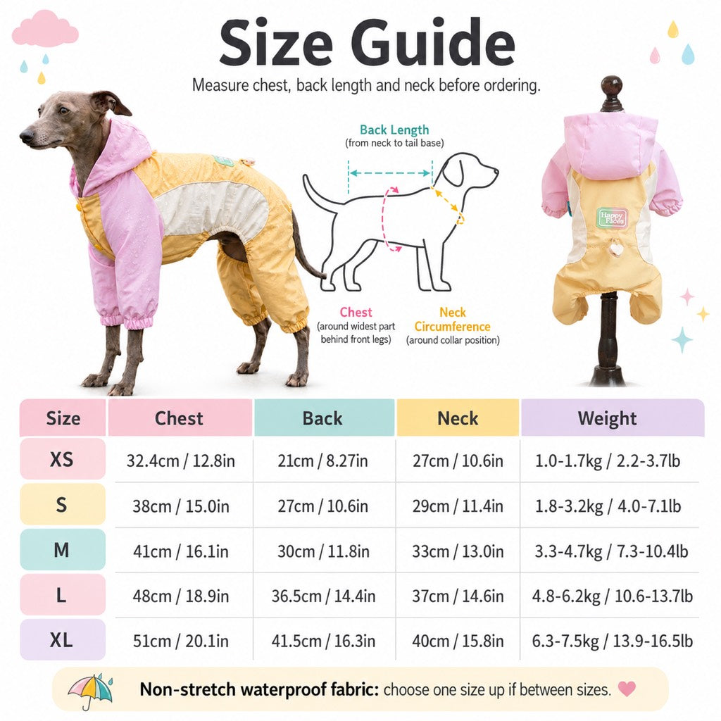 Malloren Waterproof Dog Rain Suit for Rainy Walks - Full-Body Mud & Splash Protection
