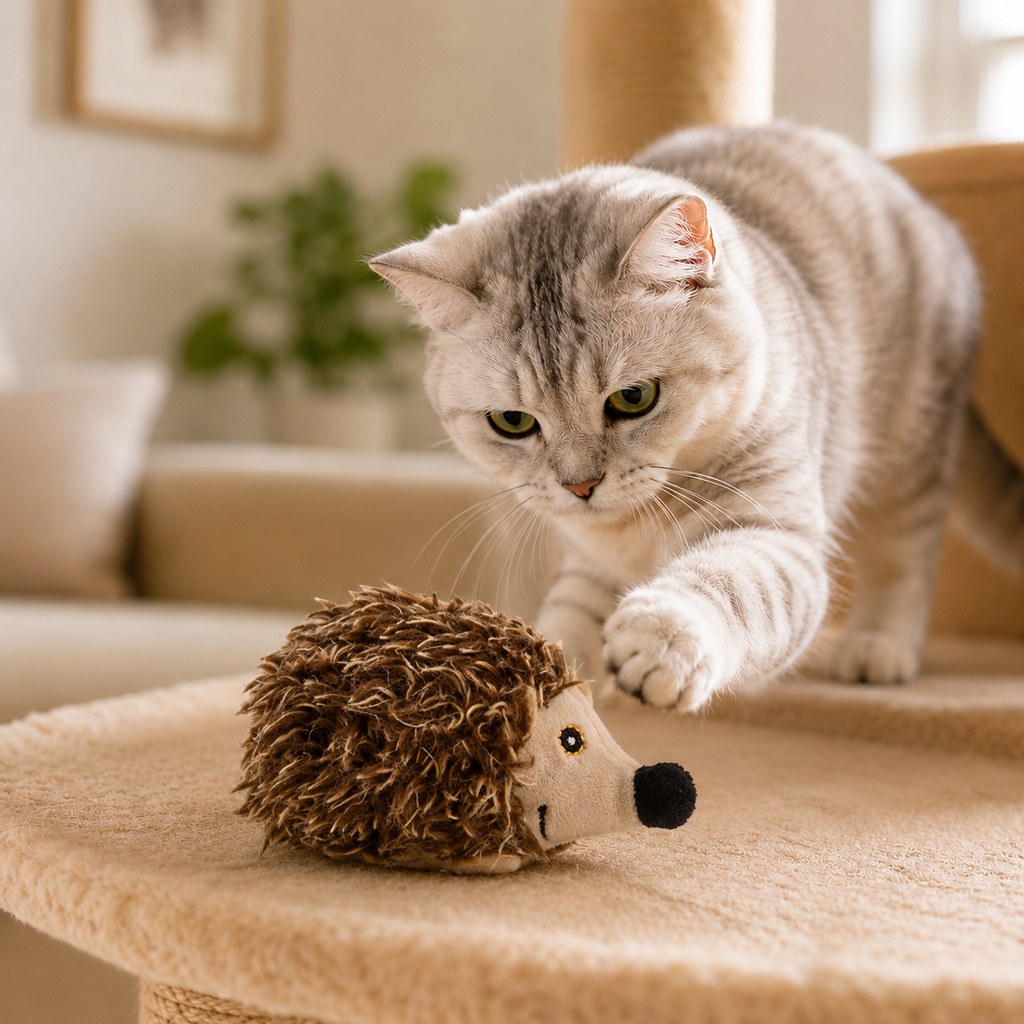 Malloren Rechargeable Interactive Cat Toy - Flapping Bird, Plush Animal & Motion Activated Toys for Indoor Cats