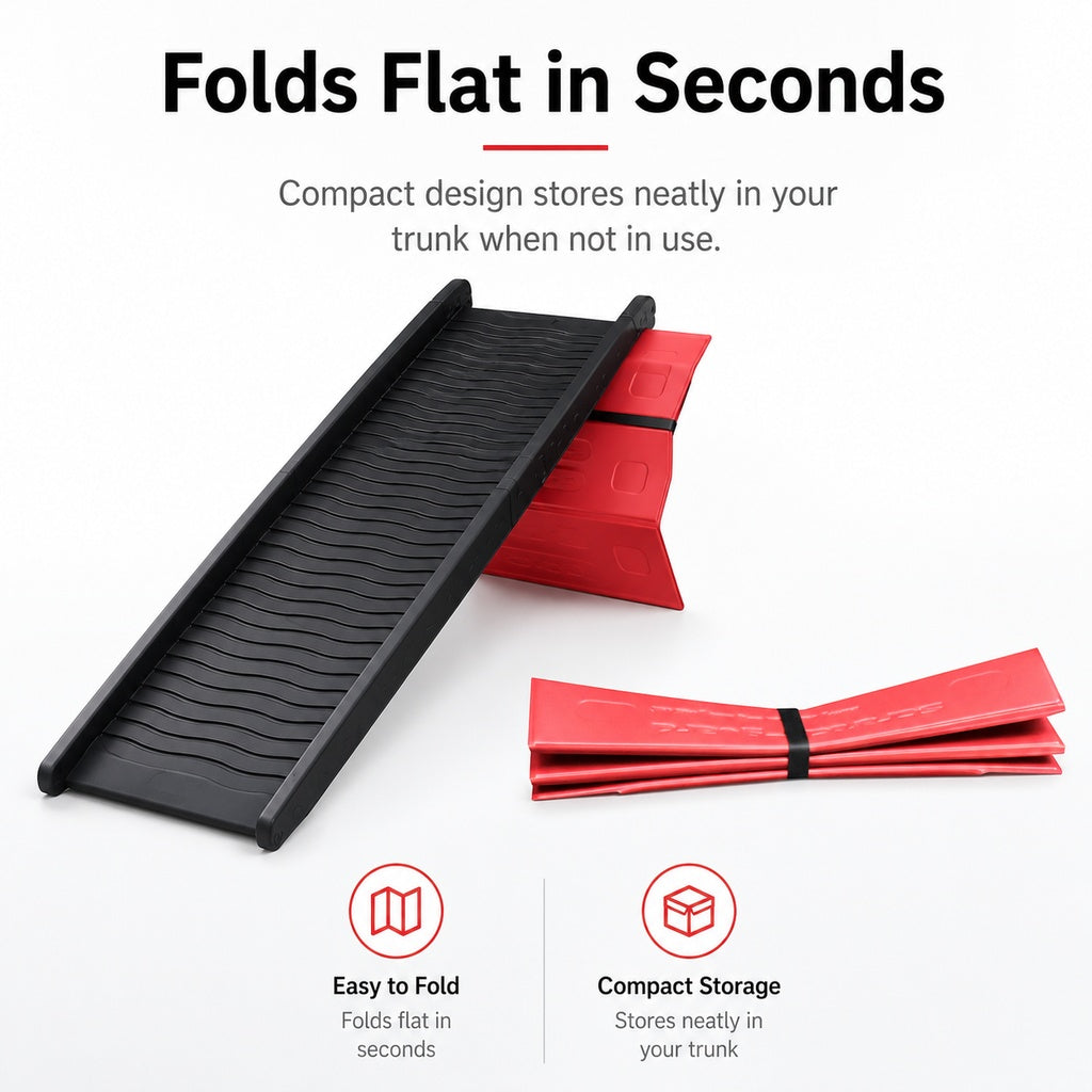 Malloren Foldable Pet Ramp Bumper Protector Mat for SUVs - Protect Your Rear Bumper from Dog Scratches During Car Loading