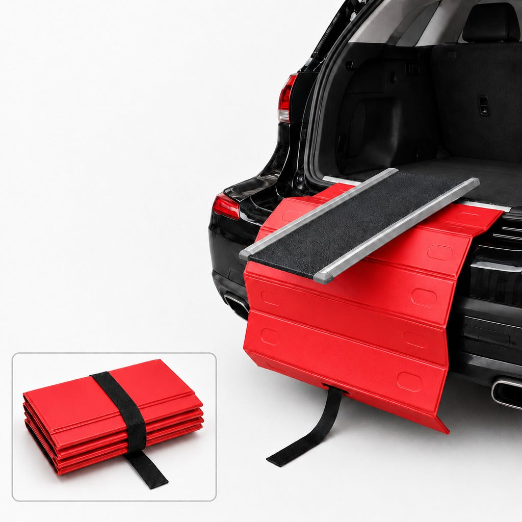 Malloren Foldable Pet Ramp Bumper Protector Mat for SUVs - Protect Your Rear Bumper from Dog Scratches During Car Loading