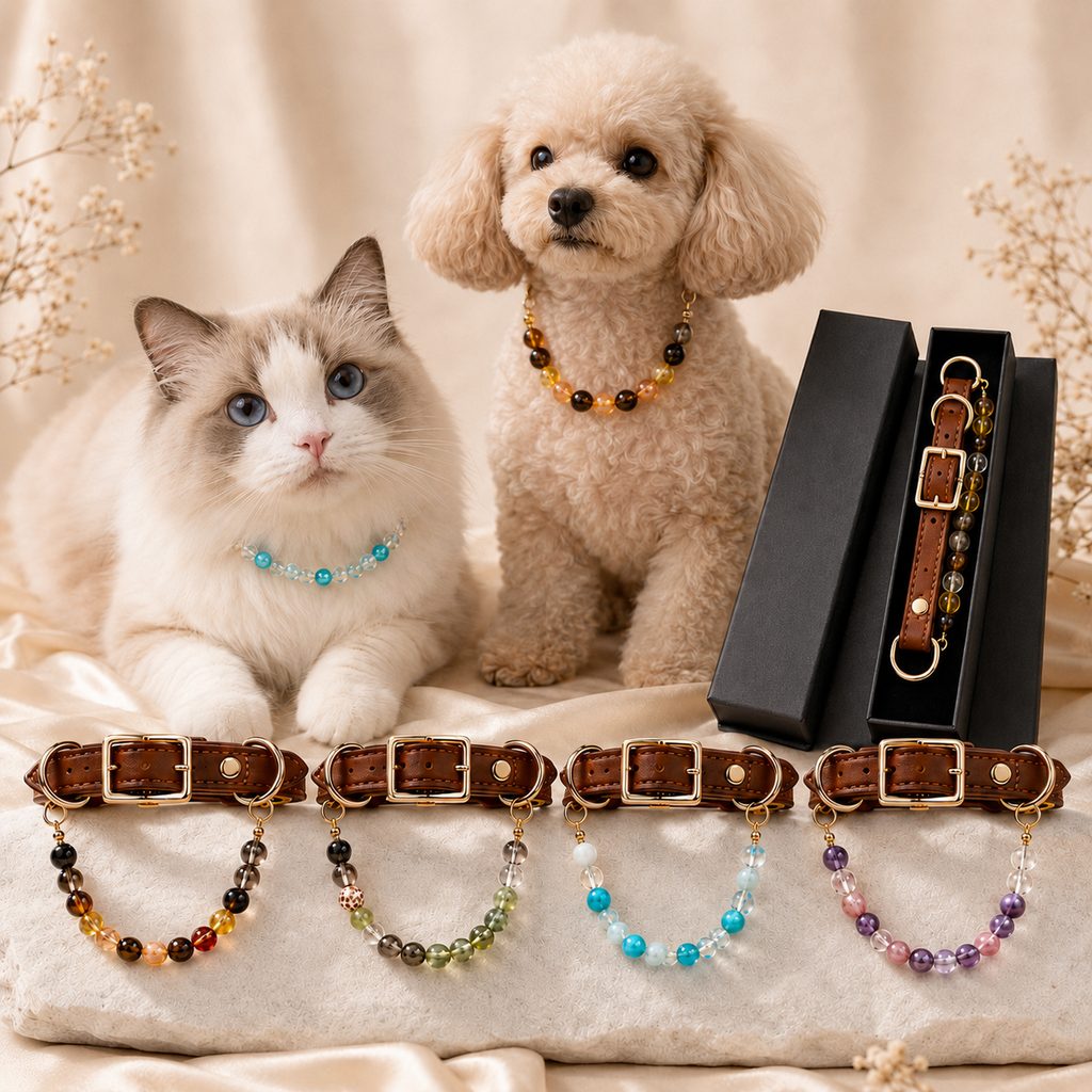 Malloren Four Elements Crystal Pet Collar Gift Box for Cats & Small Dogs - Photo-Ready Astrology Pet Jewelry for Birthdays, Holidays & Meaningful Pet Gifts