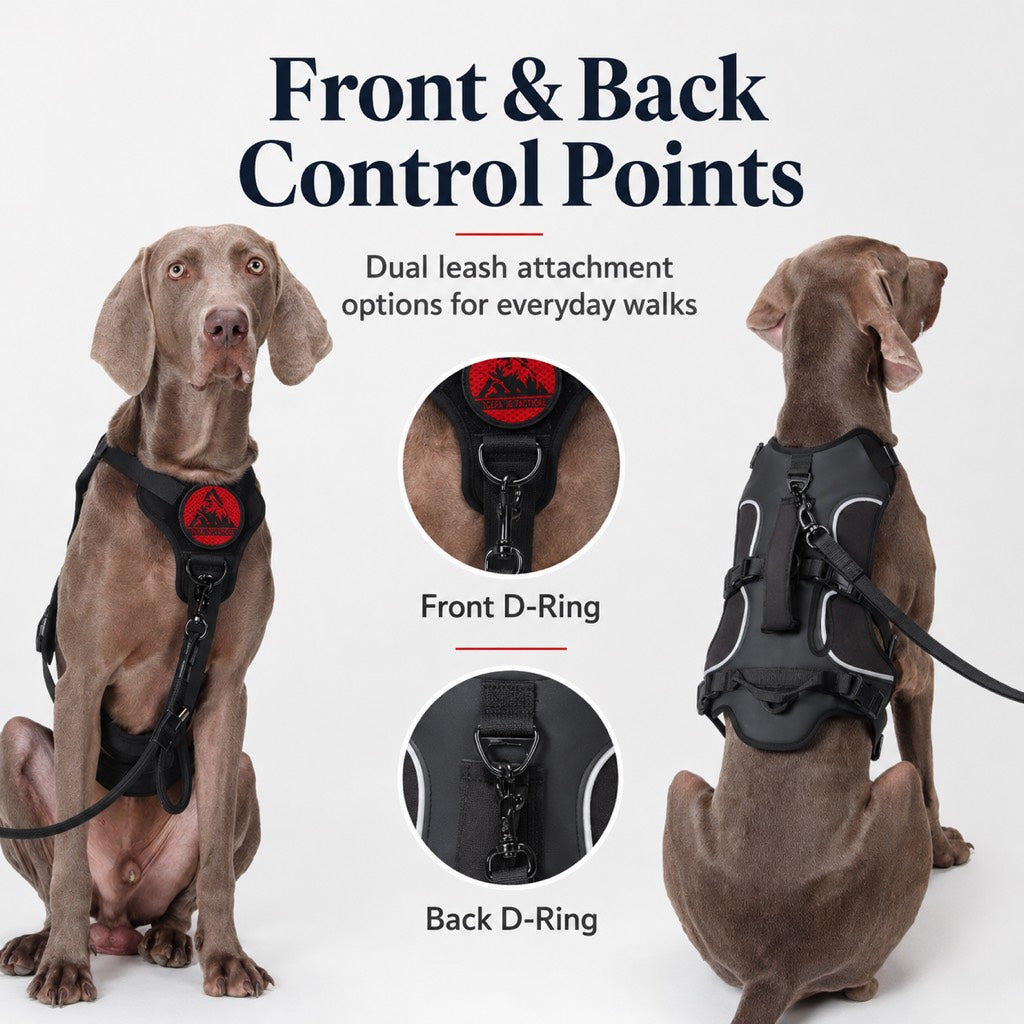 Malloren AirTag-Compatible Escape-Resistant Dog Harness for Outdoor Walks - Secure Control for Dogs That Pull