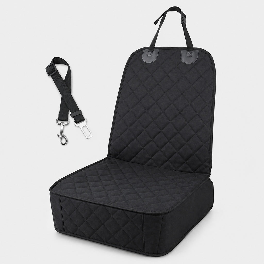 Malloren Front Seat Pet Car Seat Cover with Seat Belt Tether - Passenger Seat Protector
