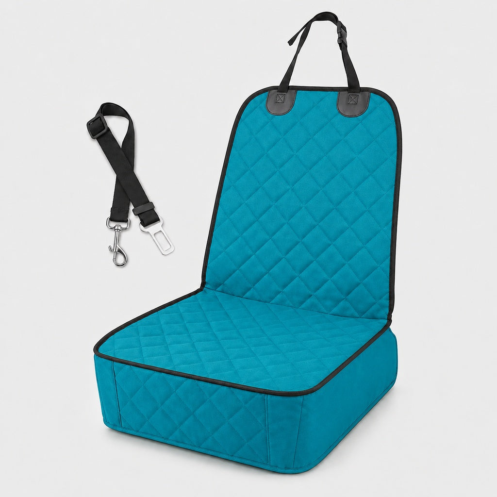 Malloren Front Seat Pet Car Seat Cover with Seat Belt Tether - Passenger Seat Protector