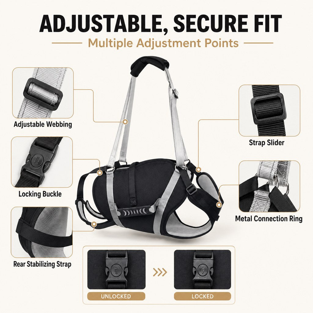 Malloren Full-Body Dog Lift Support Harness for Large Senior Dogs - Easier Stairs, Standing & Car Entry