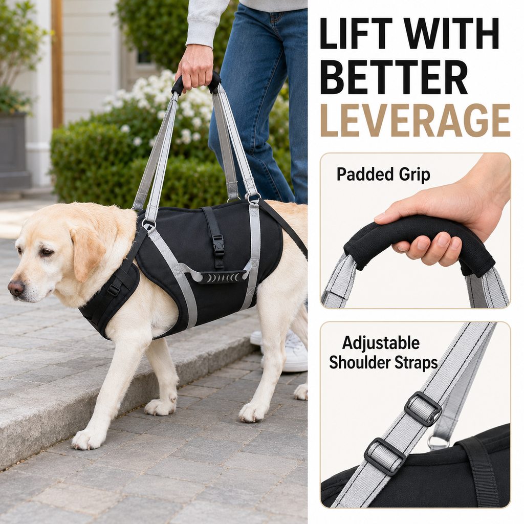 Malloren Full-Body Dog Lift Support Harness for Large Senior Dogs - Easier Stairs, Standing & Car Entry