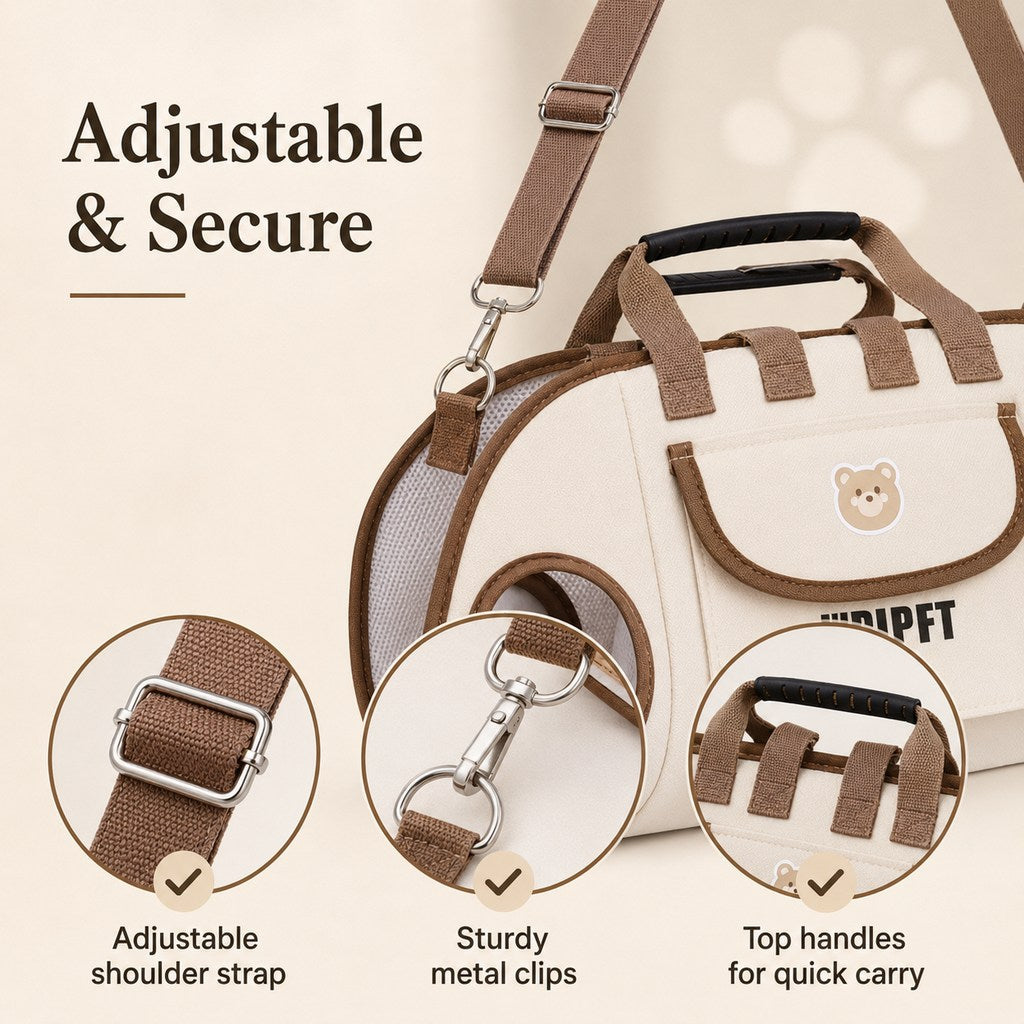 Malloren Hands-Free Small Dog Carrier Bag – Supportive Legs-Out Crossbody Carrier for Walks, Errands & Vet Visits