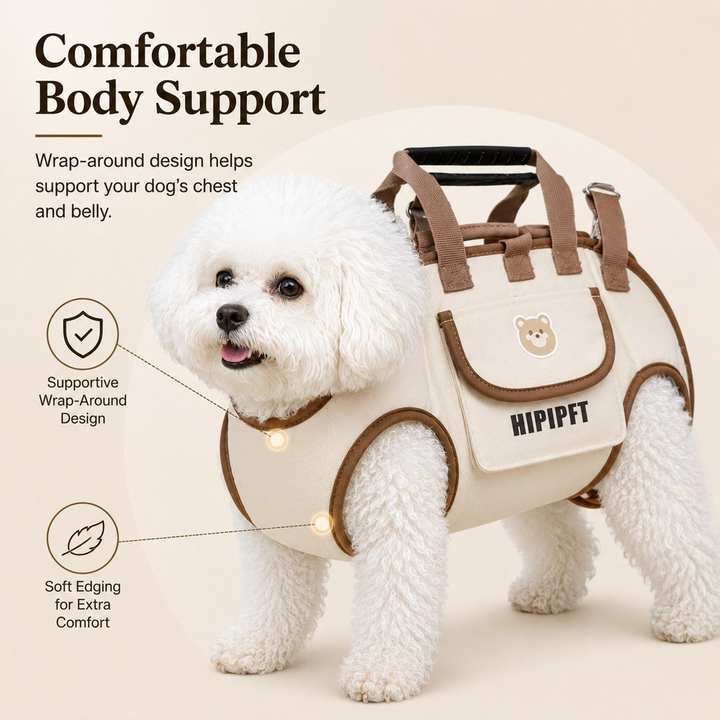 Malloren Hands-Free Small Dog Carrier Bag – Supportive Legs-Out Crossbody Carrier for Walks, Errands & Vet Visits