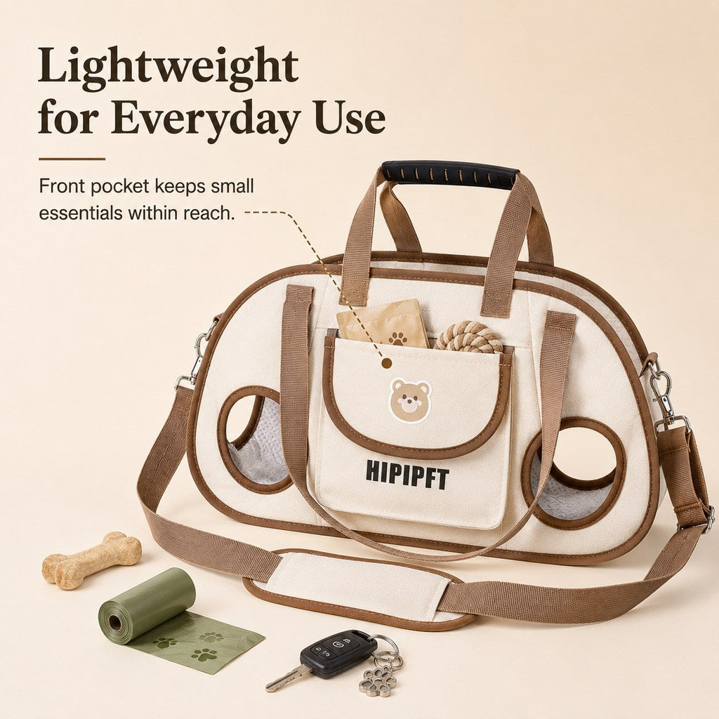 Malloren Hands-Free Small Dog Carrier Bag – Supportive Legs-Out Crossbody Carrier for Walks, Errands & Vet Visits