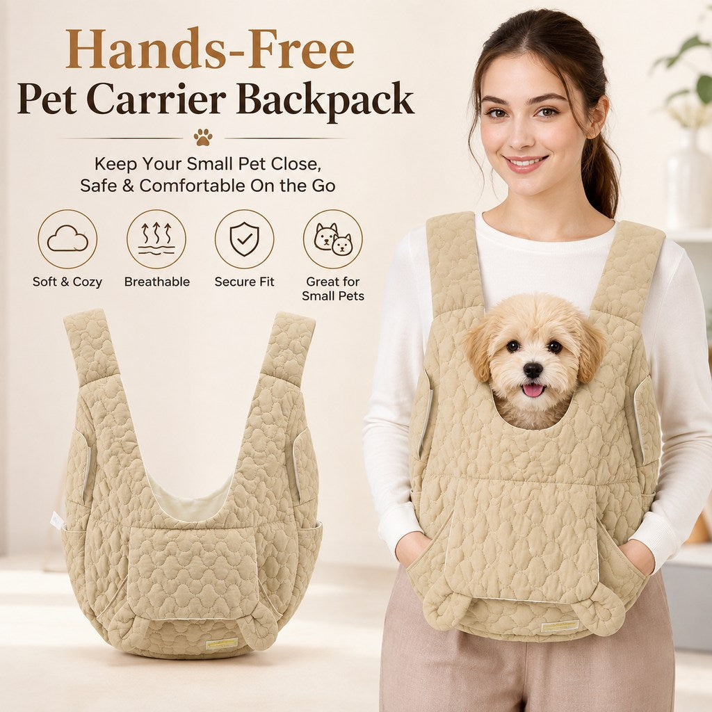 Malloren Hands-Free Front Pet Carrier Backpack for Small Dogs & Cats - Comfortable Carrying for Walks & Travel