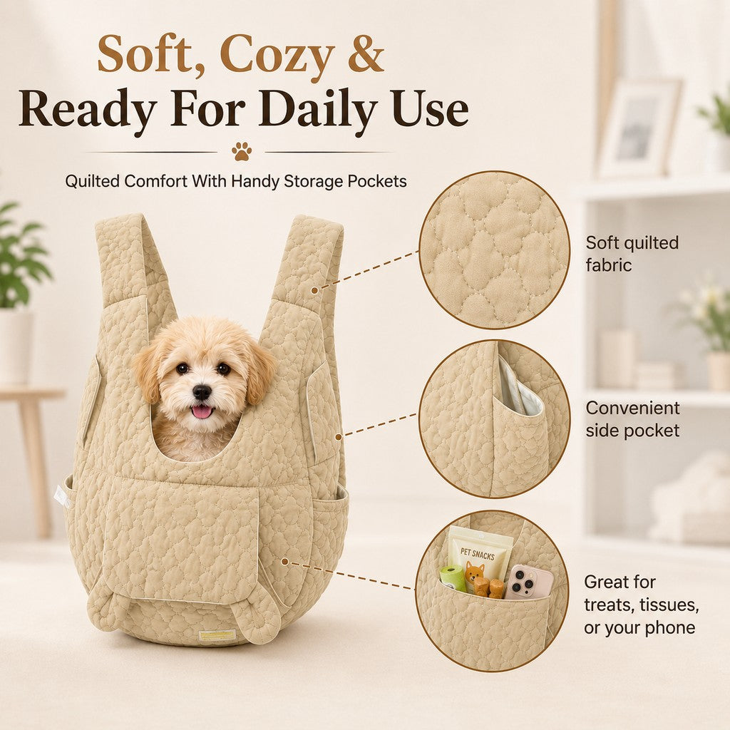 Malloren Hands-Free Front Pet Carrier Backpack for Small Dogs & Cats - Comfortable Carrying for Walks & Travel