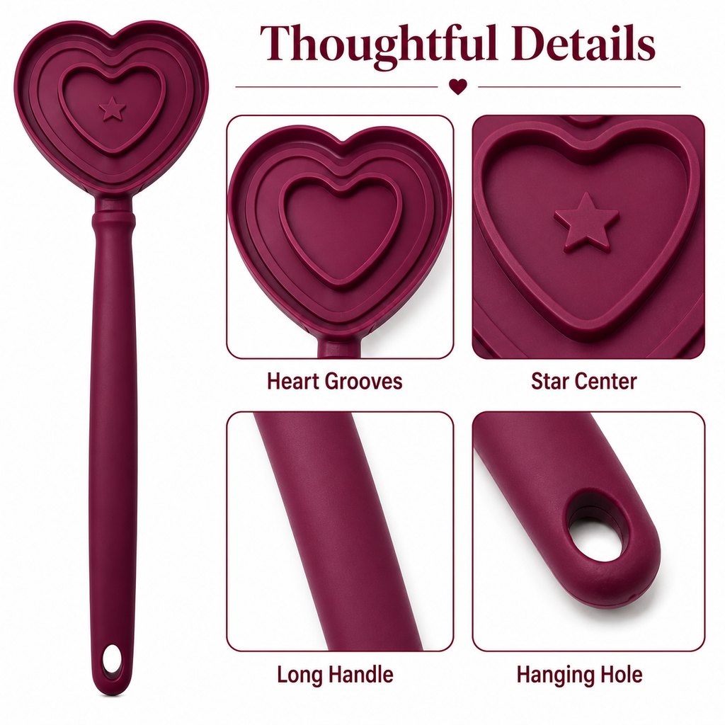 Malloren Heart Pet Licking Wand for Cats & Dogs - Handheld Soft Treat Feeder for Yogurt, Wet Food & Pumpkin Puree